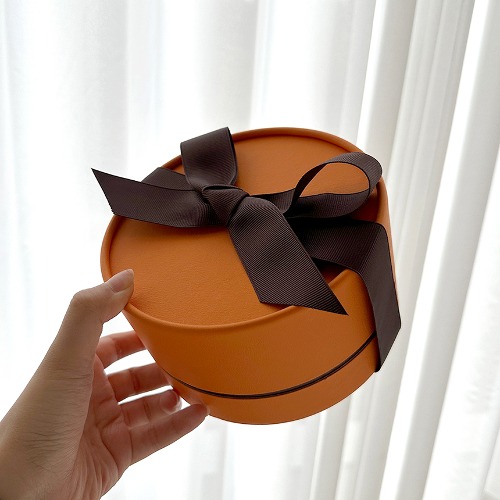[스크래치상품] 오렌지브라운 리본 SET 선물 상자